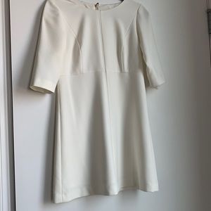 Off white 3/4 sleeve scoop neck Tahari dress.